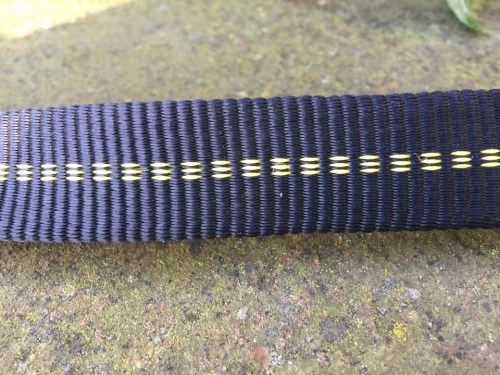 Julius K9 Schlauchband Führleine 25mm x 1,2m, schwarz/gelb