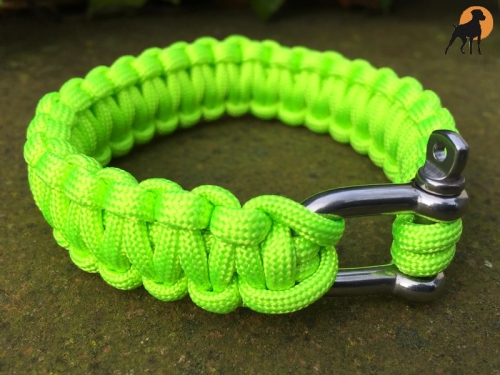 Paracord Armband 22mm, mit Schließe, Neongrün