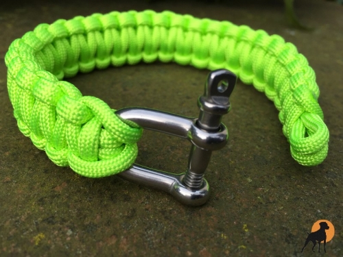 Paracord Armband 22mm, mit Schließe, Neongrün
