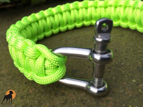 Paracord Armband 22mm, mit Schließe, Neongrün