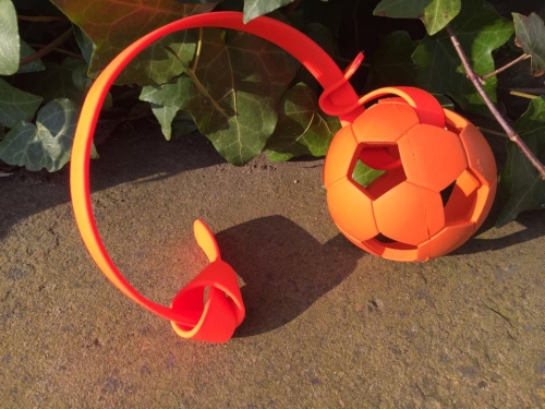 Naturgummiball 7cm mit Biothane-Wurfseil