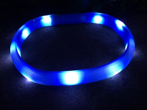 Flash USB Leuchtband L-XL, 70cm / 30mm, blau (Langhaar)