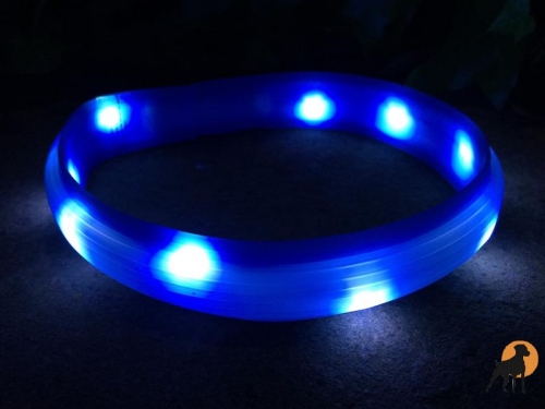 Flash USB Leuchtband L-XL, 70cm / 18mm, blau (Kurzhaar)